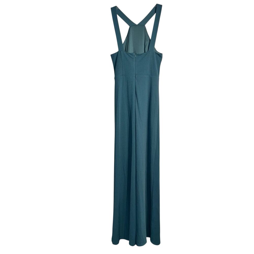 Birdy Grey Gene Bridesmaid Dress in Crepe Sea Glass with Front Slit – Size M - Picture 4 of 10